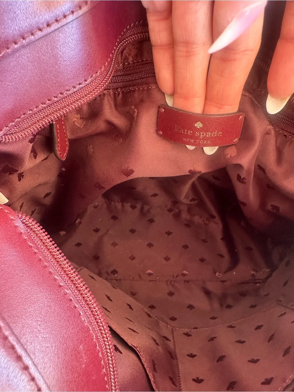 Kate spade Tote Bag in Burgundy and Cream